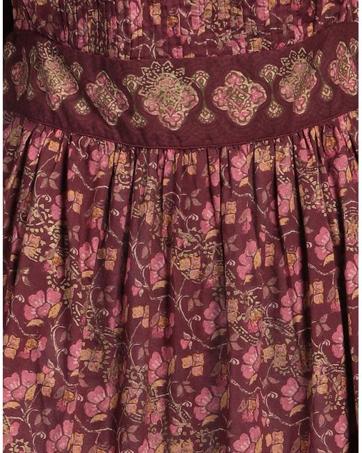 Sea Red Floral Pleated Cotton Dress