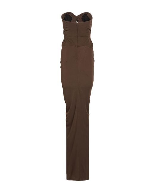 Saint Laurent Brown Maxi Dress Viscose