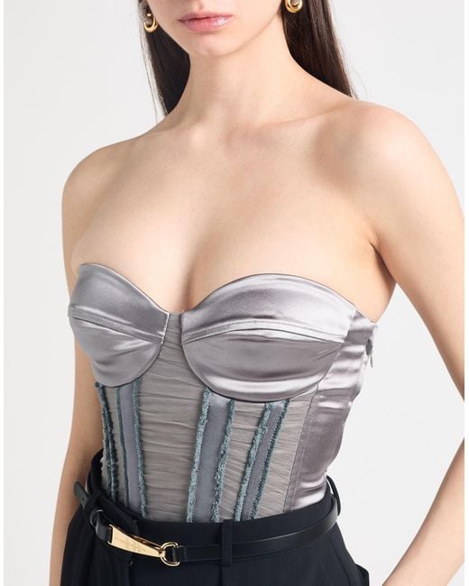 Elisabetta Franchi Gray Bodysuit