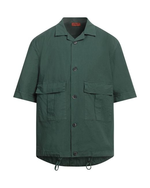 Barena Green Emerald Shirt Cotton, Elastane for men