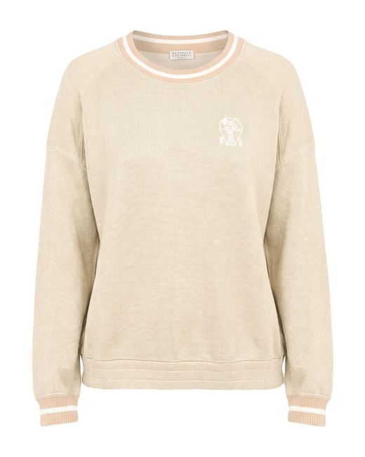Brunello Cucinelli Natural Sweatshirt Cotton, Viscose, Polyester