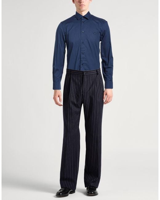 Trussardi Blue Shirt Cotton, Elastane for men