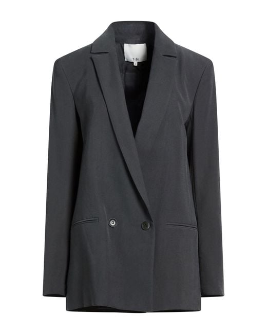 Tibi Black Blazer Viscose, Polyester