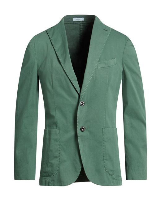 Boglioli Green Blazer Cotton, Elastane for men