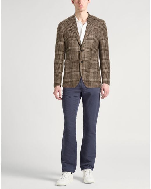 Tagliatore Brown Khaki Blazer Virgin Wool, Cashmere for men