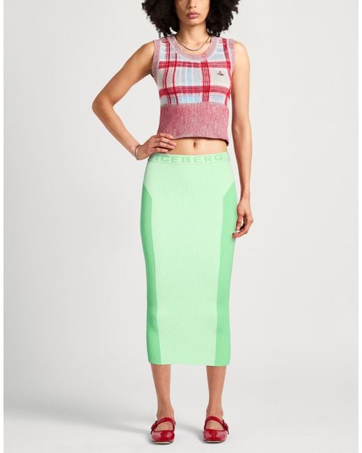 Iceberg Green Midi Skirts