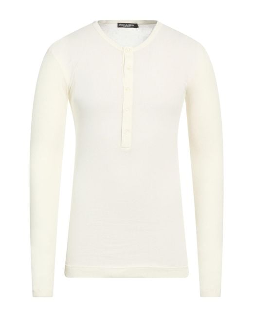 Dolce & Gabbana White Ivory T-Shirt Cotton for men