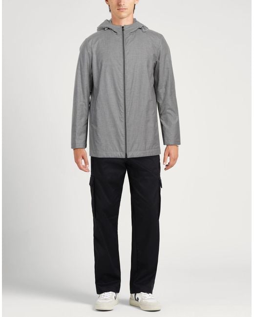 Fedeli Gray Jacket Cotton, Silk for men