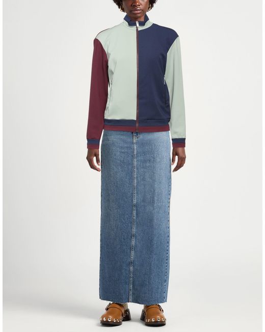 Frankie Morello Blue Sweatshirt Polyester, Elastane