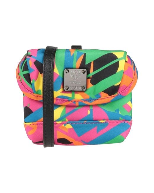 MCM Green Fuchsia Belt Bag Textile Fibers