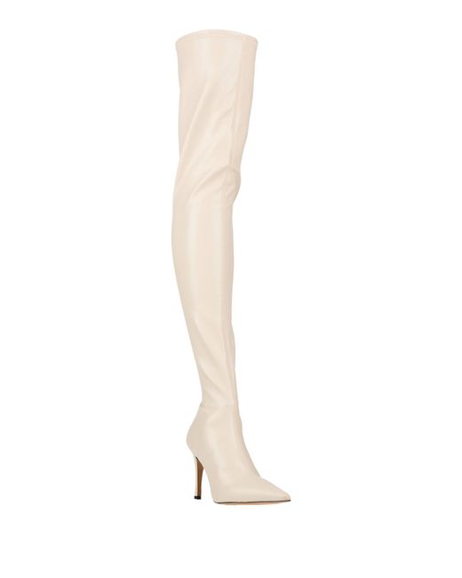 Bianca Di White Cream Boot Synthetic Material