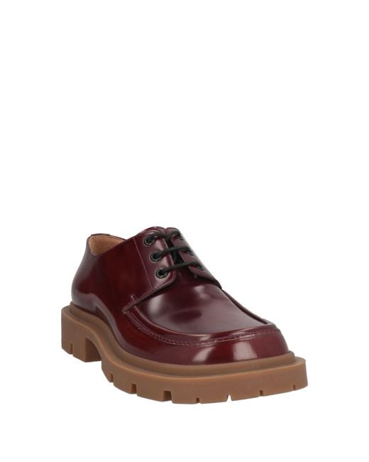 Maison Margiela Brown Burgundy Lace-Up Shoes Leather