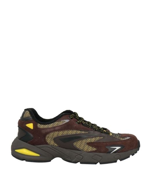 Date Brown Sneakers Leather, Textile Fibers for men