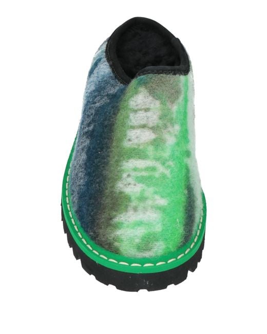 Diemme Green Mules & Clogs Wool, Soft Leather