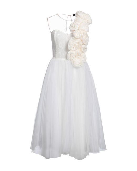 Elisabetta Franchi White Midi Dress