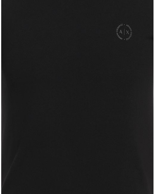 ARMANI EXCHANGE Black Polo Shirt Cotton, Elastane for men