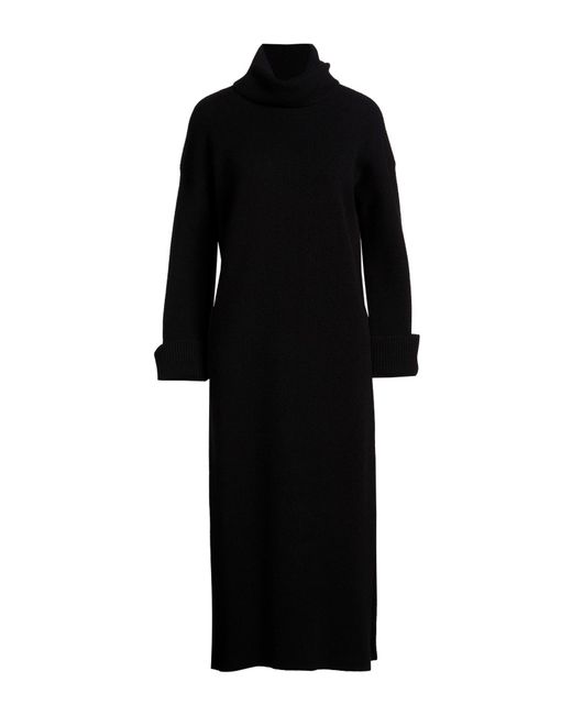 Antonelli Black Midi Dress Wool, Silk, Cashmere
