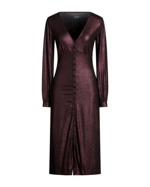 Majestic Filatures Purple Midi Dress Viscose, Elastane