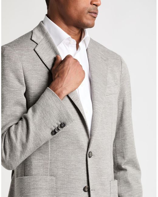 Hevò Gray Blazer Virgin Wool, Silk, Linen for men