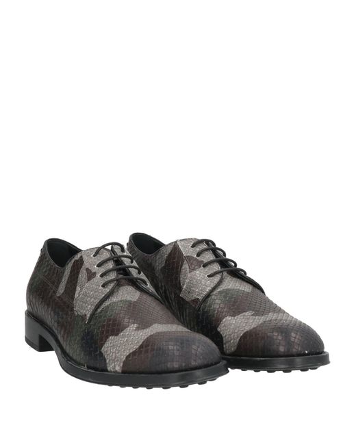 Tod's Gray Lace-Up Shoes Leather