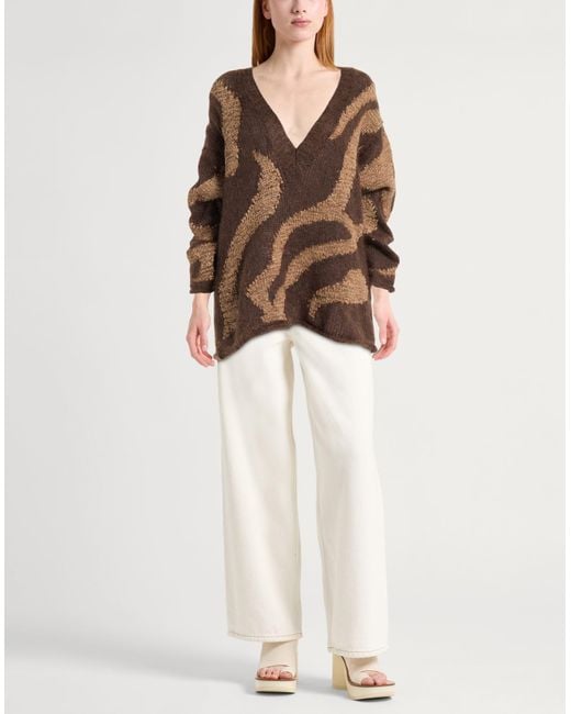 Alpha Studio Brown Sweater Polyamide, Polyester, Mohair Wool