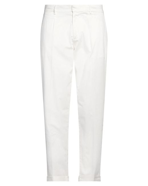 Cruna White Pants Cotton, Elastane for men
