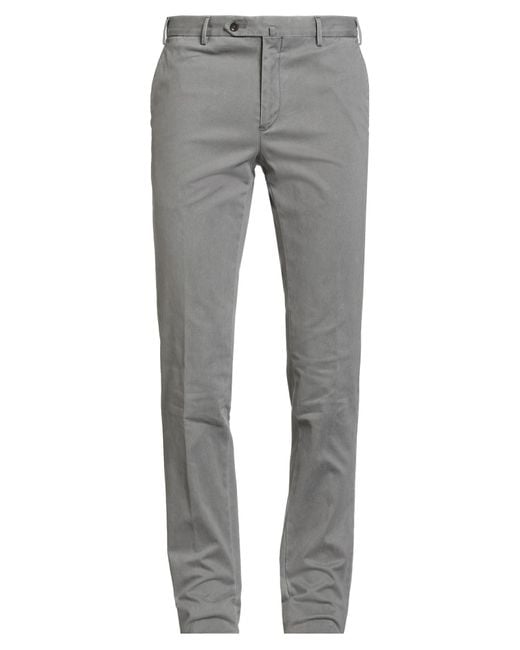 PT Torino Gray Pants Cotton, Elastane for men
