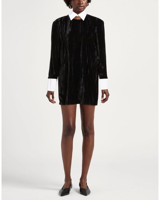 Haveone Black Mini Dress Polyester, Cotton, Polyamide, Elastane