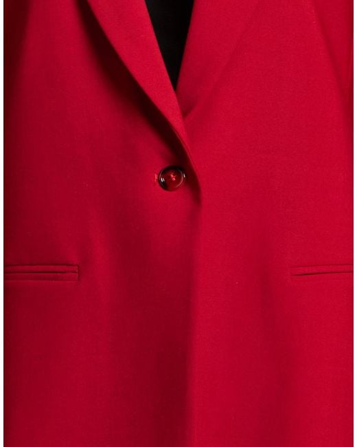 Dondup Red Blazer Polyester, Virgin Wool, Elastane