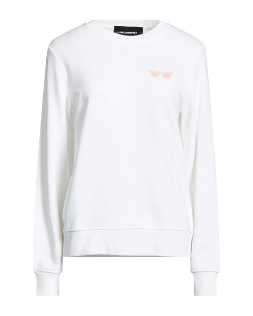 Karl Lagerfeld White Karl Cares Sweatshirt Organic Cotton