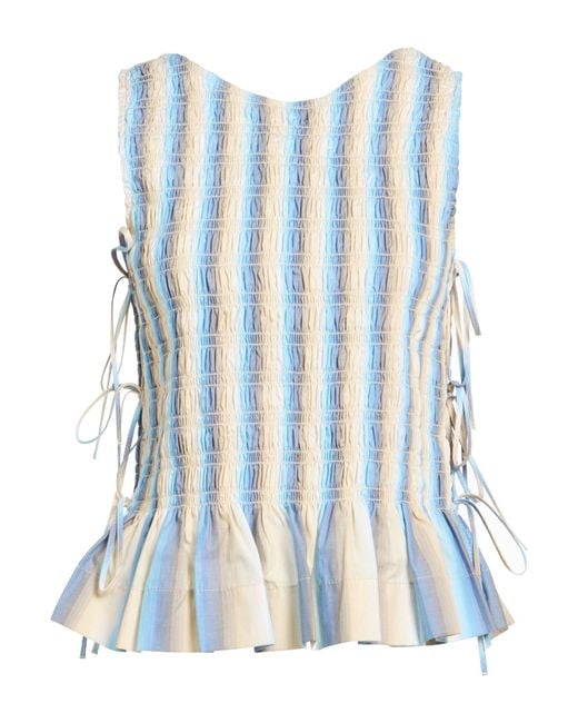 Ganni Blue Top Organic Cotton