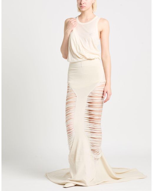 Rick Owens White Maxi Skirts