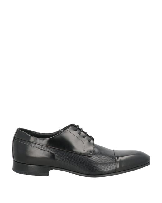 Giovanni Conti Gray Lace-Up Shoes Calfskin for men