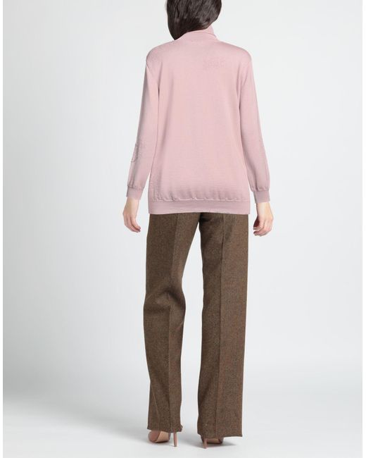 Erika Cavallini Semi Couture Pink Turtleneck Virgin Wool