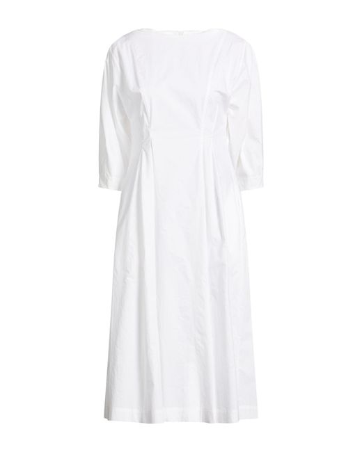 Gentry Portofino White Midi Dress Cotton
