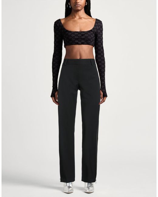 MSGM Black Pants Polyester, Wool, Elastane