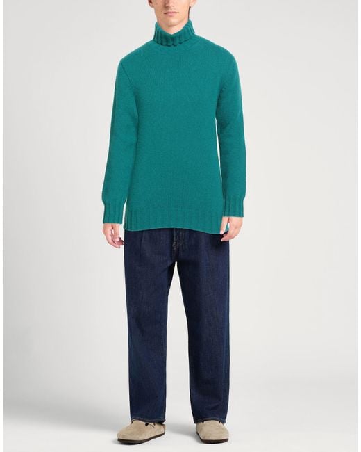 Messagerie Green Patrizio Piscaglia Emerald Turtleneck Baby Alpaca Wool, Polyamide, Wool for men