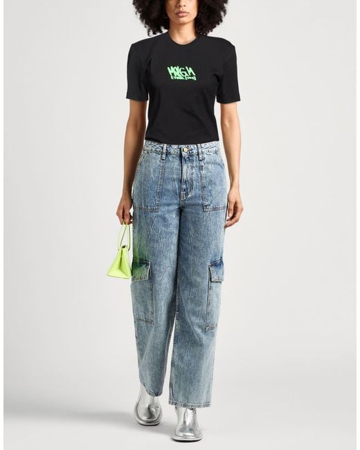 MSGM Black T-Shirt Cotton