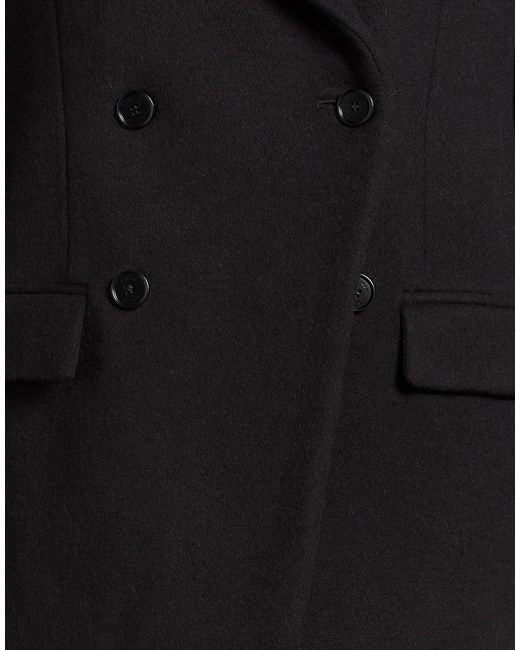 McQueen Black Coat Wool