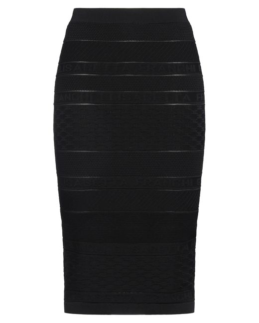 Elisabetta Franchi Black Midi Skirt