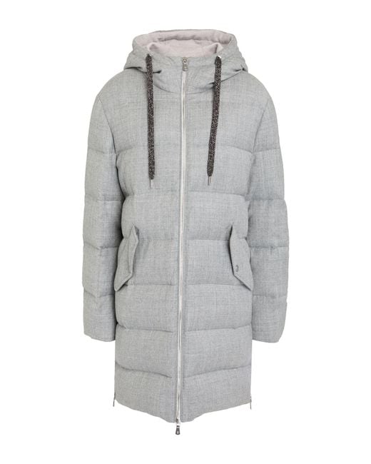 Eleventy Gray Puffer Wool, Metallic Fiber, Polyamide