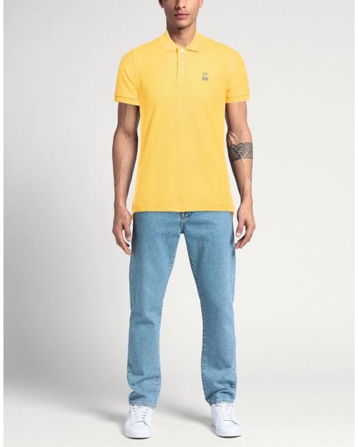 Psycho Bunny Yellow Polo Shirt Pima Cotton for men