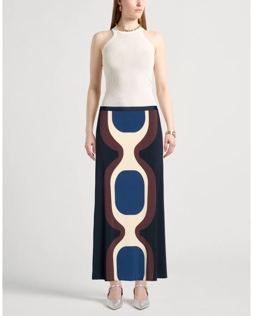 Siyu Blue Midnight Maxi Skirt Polyamide, Elastane