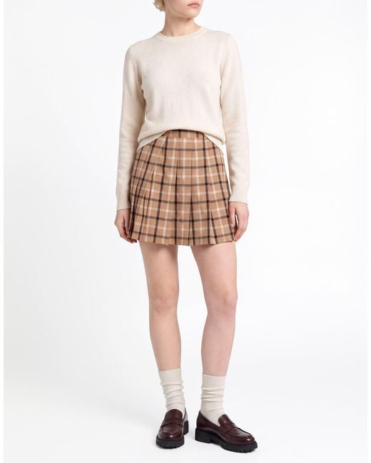 Kontatto Natural Mini Skirt Polyester, Viscose, Elastane