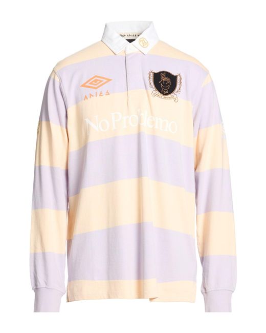 Aries X Umbro Pink Lilac Polo Shirt Cotton for men