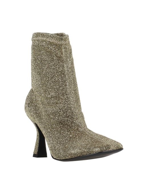 Nila & Nila Gray Ankle Boots Textile Fibers