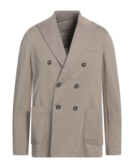 Circolo 1901 Brown Double-Breasted Cotton Piqué Blazer for men