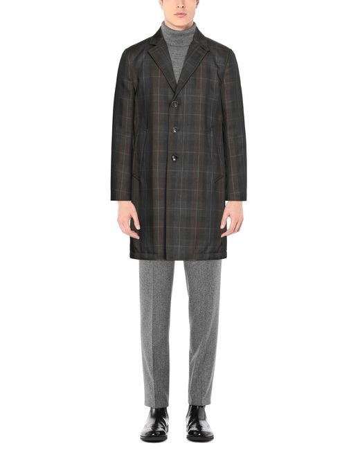 Paoloni Gray Dark Coat Polyester, Polyurethane for men