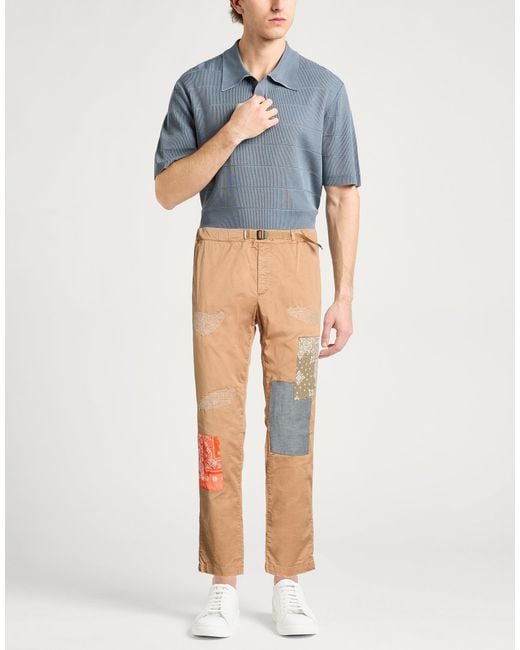 White Sand Natural Pants Cotton, Elastane for men