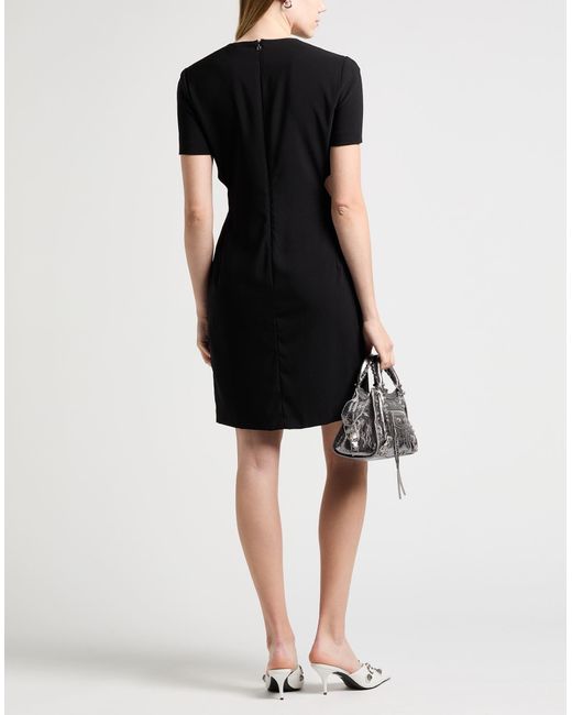 DSquared² Black Cutout Flared Crepe Mini Dress